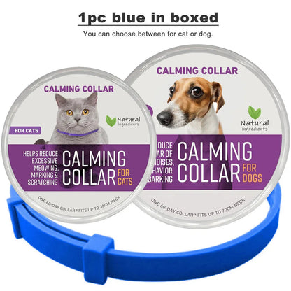 Dog Cat Calming Collar Neck Strap Plastic Cat Soothing Collar Adjustable Relieve Anxiety Remove Restlessness Pet Calming Product