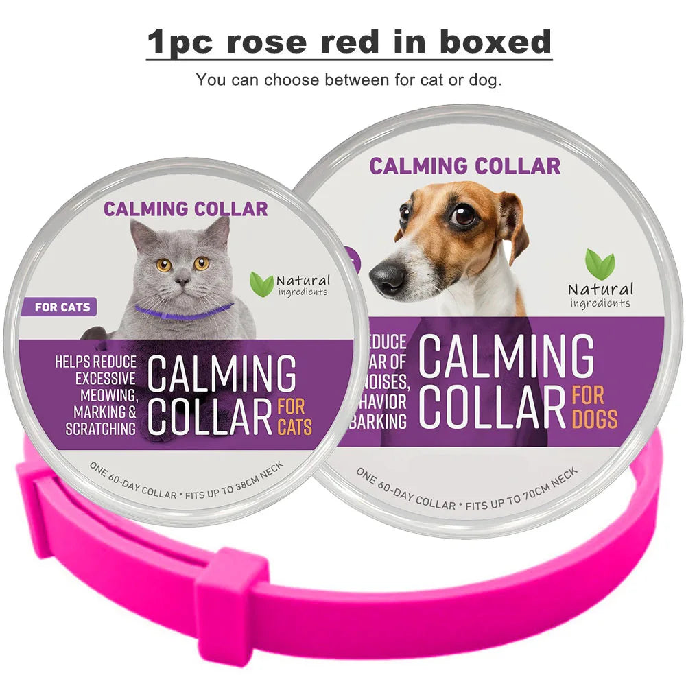 Dog Cat Calming Collar Neck Strap Plastic Cat Soothing Collar Adjustable Relieve Anxiety Remove Restlessness Pet Calming Product