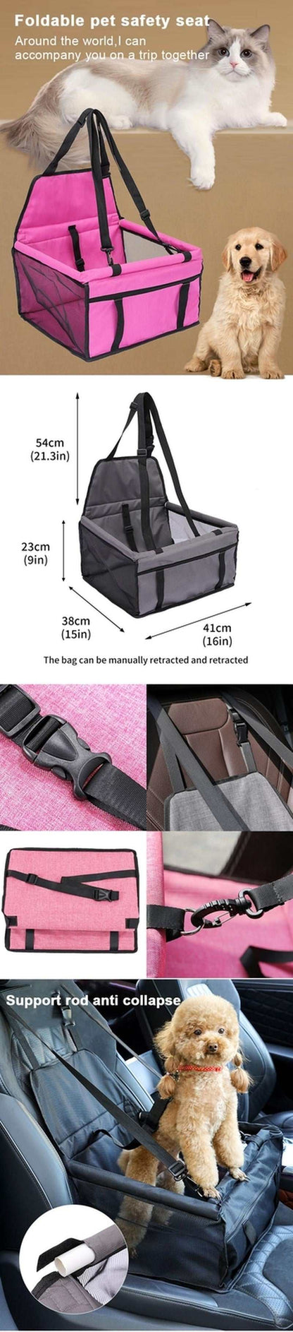 Dog Car Seat Cover Folding Hammock Pet Carriers Bag Basket Carrying for Cats