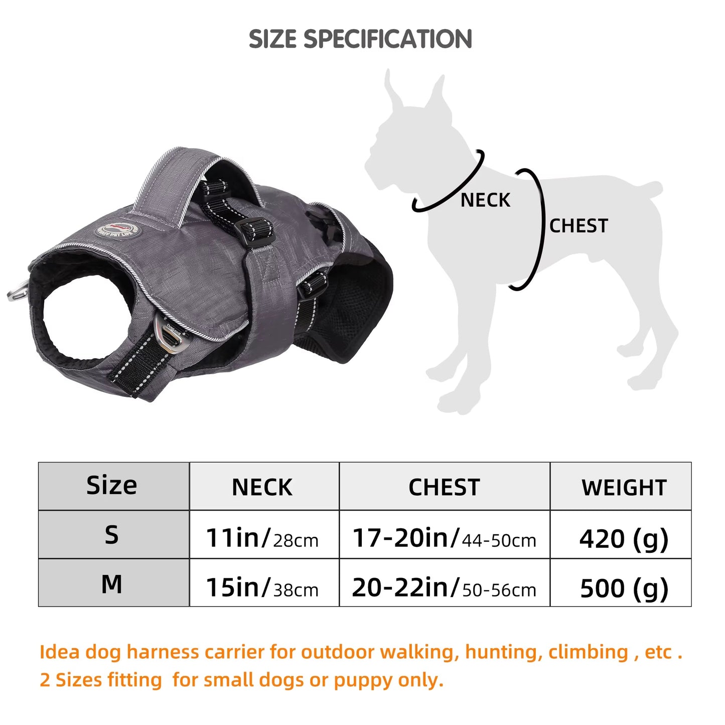 4-In-1 Function Dog Chest Backpack Breathable Reflective Dog Harness with Walking Lead Outdoor Puppy Handbag Pet Harness Carrier