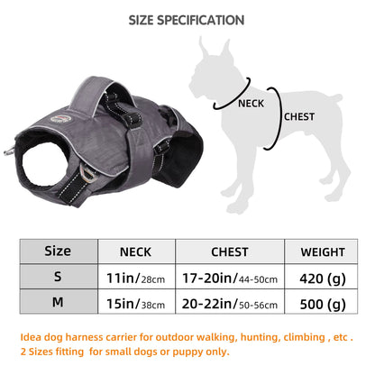 4-In-1 Function Dog Chest Backpack Breathable Reflective Dog Harness with Walking Lead Outdoor Puppy Handbag Pet Harness Carrier