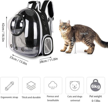 Pet Space Capsule Backpack, Small Medium Cat Puppy Dog Carrier, Transparent Breathable Heat Proof, Pet Carrier for Travel Hiking Walking Camping (Pink)