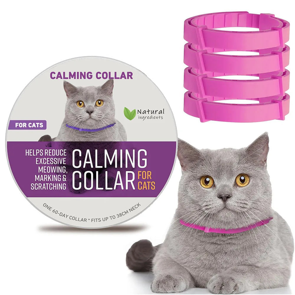 Dog Cat Calming Collar Neck Strap Plastic Cat Soothing Collar Adjustable Relieve Anxiety Remove Restlessness Pet Calming Product