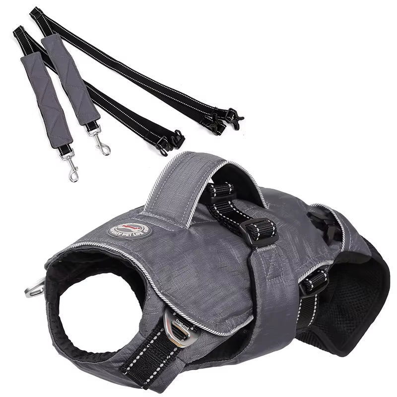 4-In-1 Function Dog Chest Backpack Breathable Reflective Dog Harness with Walking Lead Outdoor Puppy Handbag Pet Harness Carrier