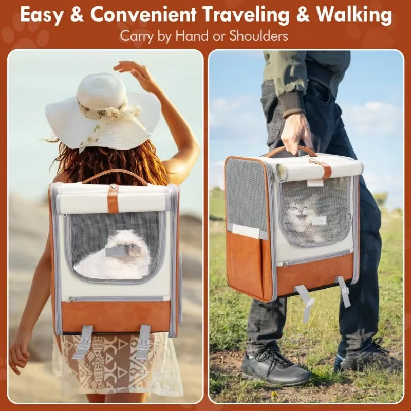 Large Capacity Cat Bag Portable Pet Outdoor Backpack Airflow Design Pet Anti-Escape Foldable Waterproof Material Pet Backpack