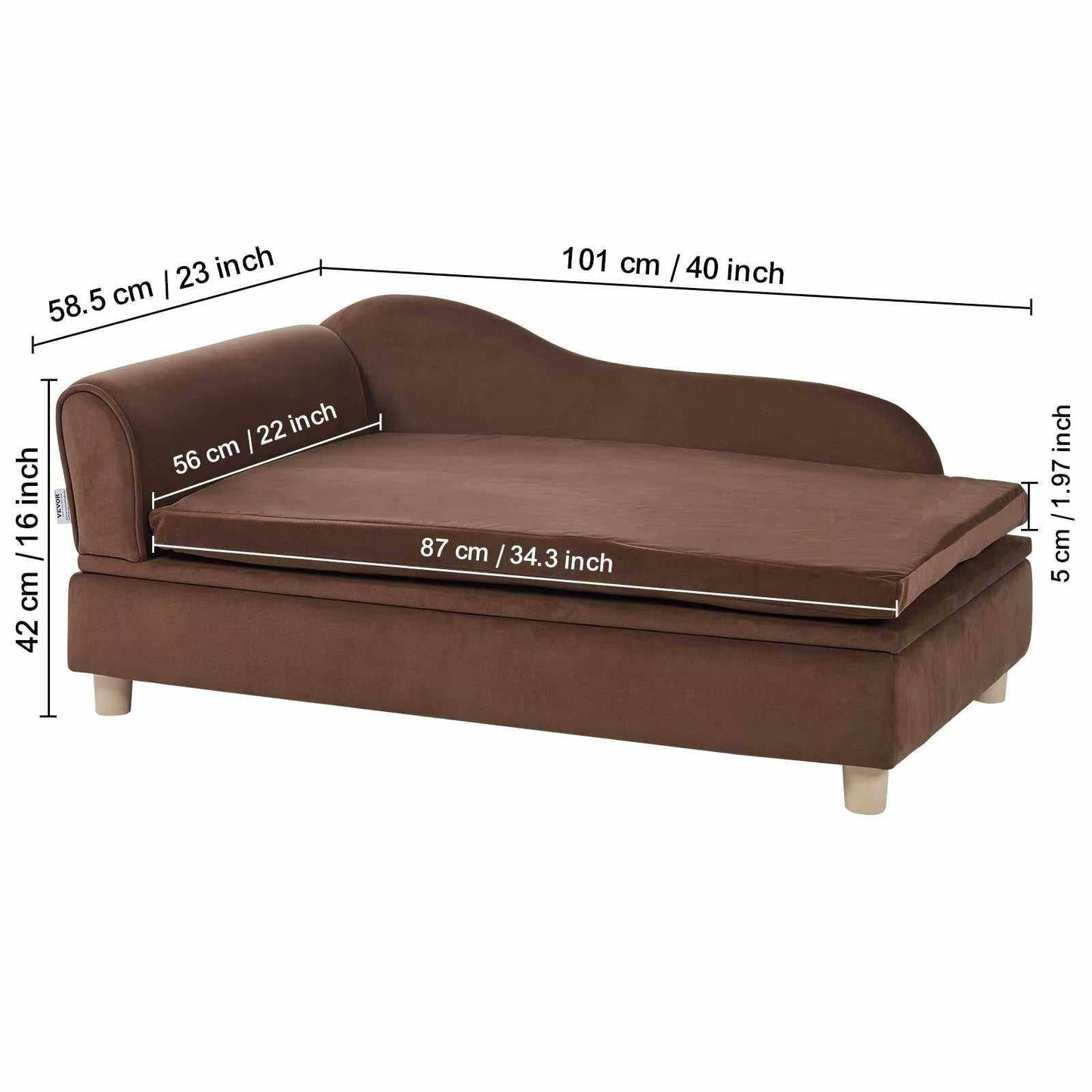 Pet Sofa Dog Couch for Medium-Sized Dogs and Cats Soft Velvety Dog Sofa Bed for Living Room Bedroom Pet Store or Clinic