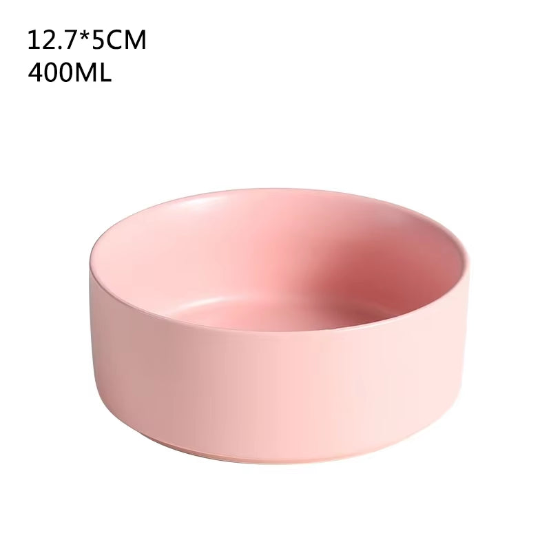 Self-Assembly Ceramic Double Cat Bowl Dog Bowl 400ML Pet Feeding Water Bowl Cat Puppy Feeder Product Suppliesfood Water Bowls