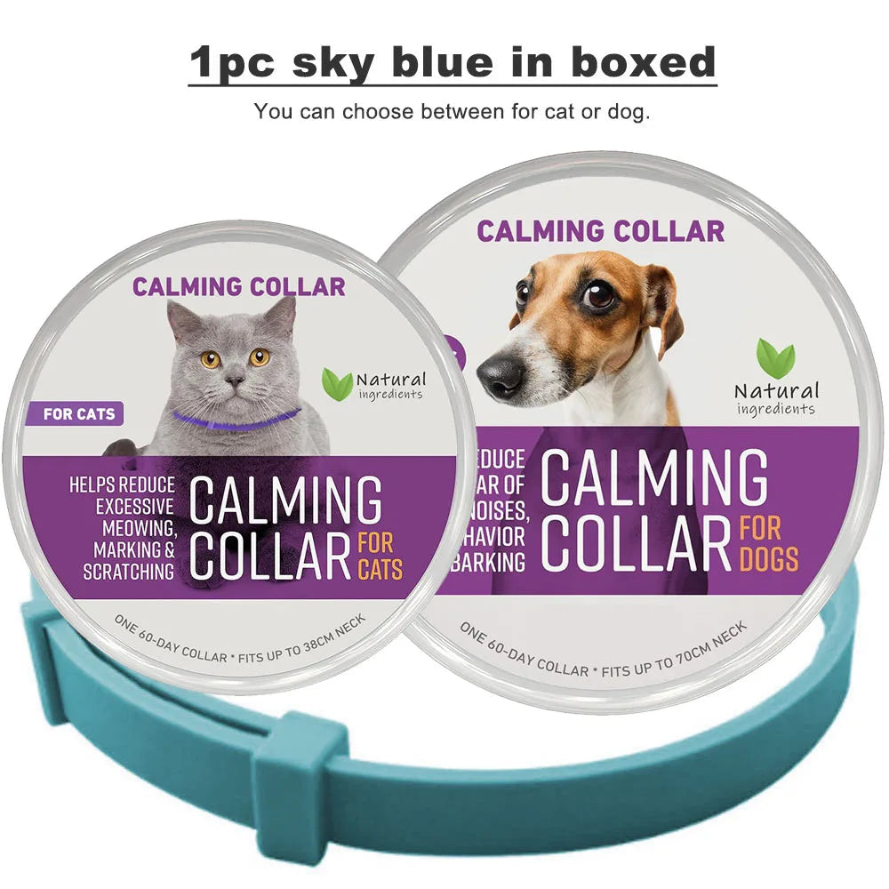 Dog Cat Calming Collar Neck Strap Plastic Cat Soothing Collar Adjustable Relieve Anxiety Remove Restlessness Pet Calming Product