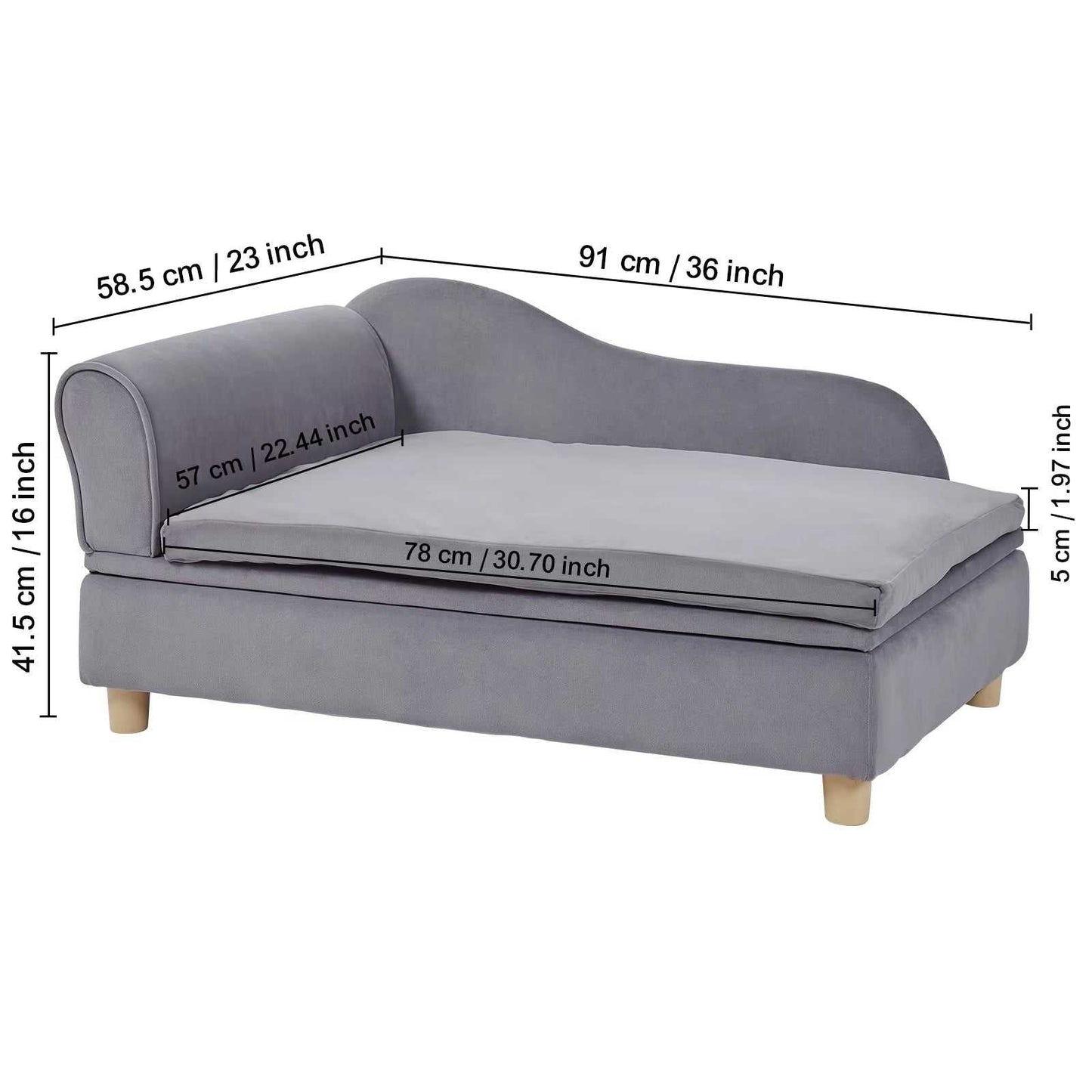 Pet Sofa Dog Couch for Medium-Sized Dogs and Cats Soft Velvety Dog Sofa Bed for Living Room Bedroom Pet Store or Clinic