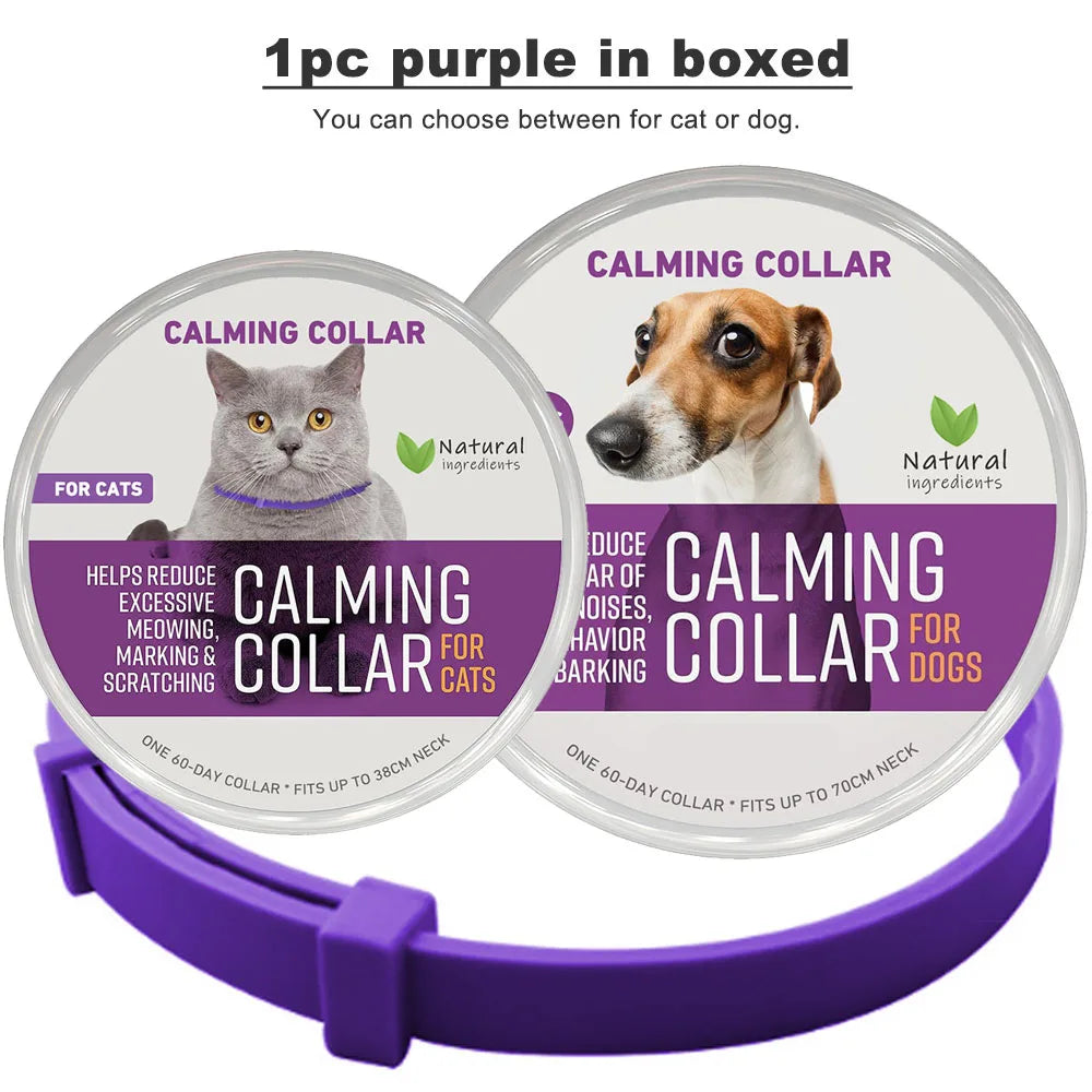 Dog Cat Calming Collar Neck Strap Plastic Cat Soothing Collar Adjustable Relieve Anxiety Remove Restlessness Pet Calming Product