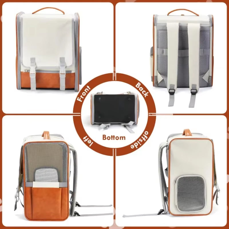 Large Capacity Cat Bag Portable Pet Outdoor Backpack Airflow Design Pet Anti-Escape Foldable Waterproof Material Pet Backpack