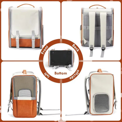 Large Capacity Cat Bag Portable Pet Outdoor Backpack Airflow Design Pet Anti-Escape Foldable Waterproof Material Pet Backpack