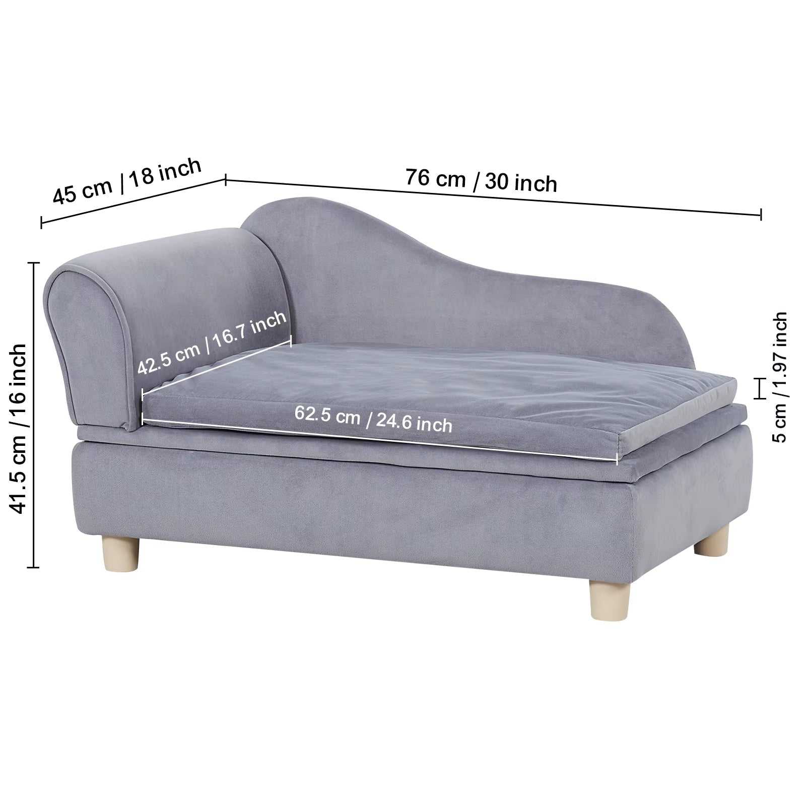Pet Sofa Dog Couch for Medium-Sized Dogs and Cats Soft Velvety Dog Sofa Bed for Living Room Bedroom Pet Store or Clinic