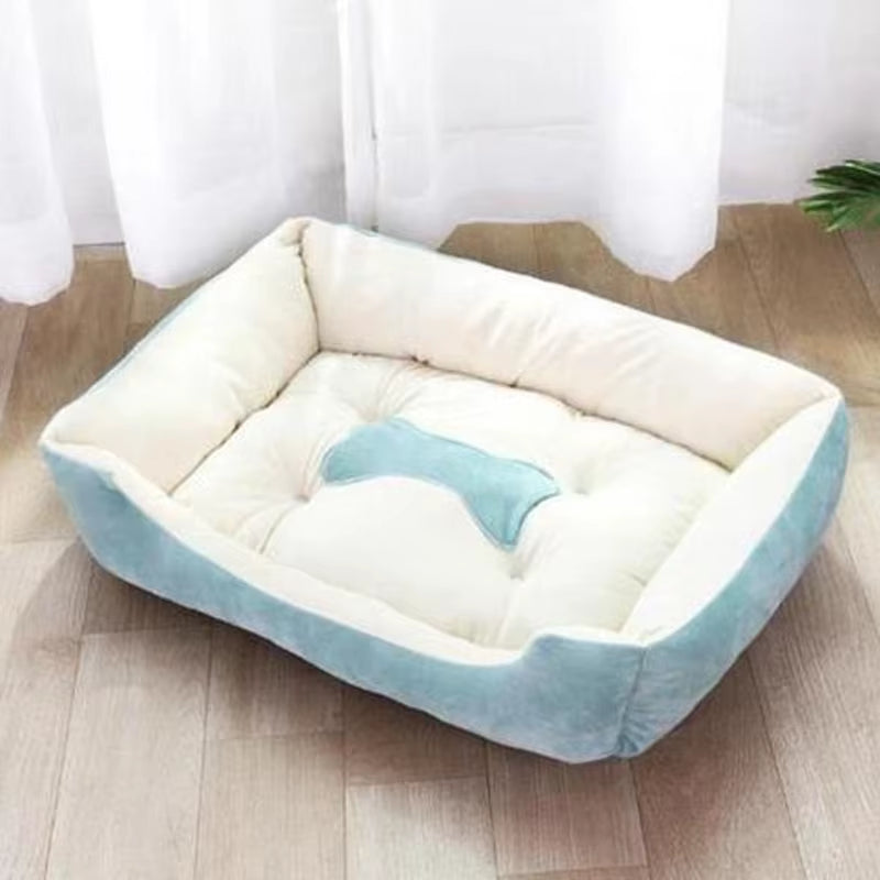 Pet Cat Dog Bed Cozy Square Plush Kennel Puppy Sofa Bed Cushion Pet Product Accessories for Small Medium Animal Doghouse