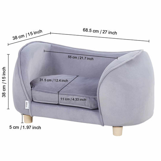Pet Sofa Dog Couch for Medium-Sized Dogs and Cats Soft Velvety Dog Sofa Bed for Living Room Bedroom Pet Store or Clinic
