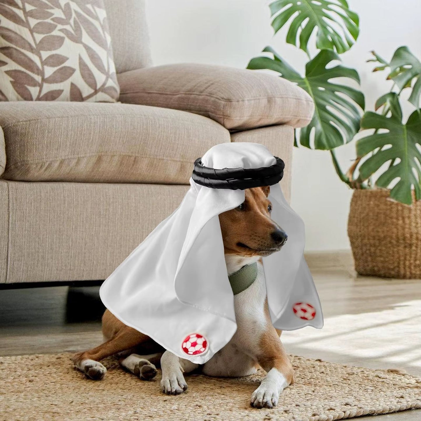 Dog Head Wrap Middle Eastern Cat Head Wrap Cosplay Dress up Costume Outfit Photo Props Decoration for Dogs Small Cats Halloween