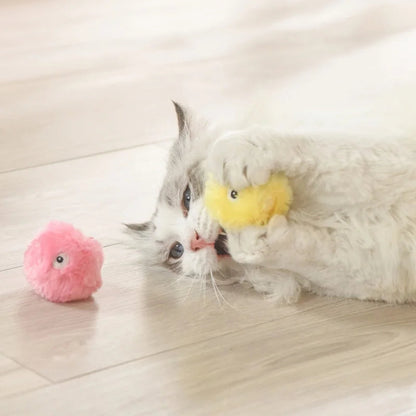 Interactive Ball Smart Cat Toys Plush Electric Catnip Training Toy Kitten Touch Sounding Pet Product Squeak Toy Ball