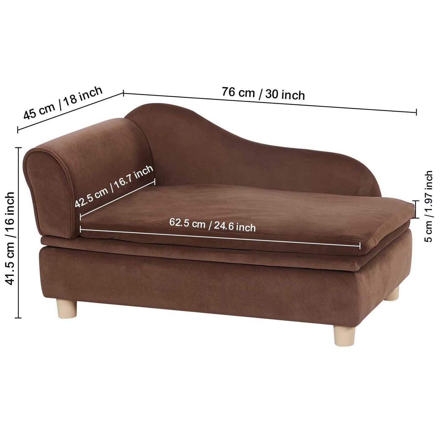 Pet Sofa Dog Couch for Medium-Sized Dogs and Cats Soft Velvety Dog Sofa Bed for Living Room Bedroom Pet Store or Clinic