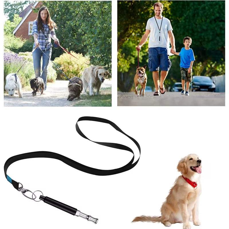 Dog Whistle with Lanyard Adjustable Dog Whistle Pet Dog Training Sound Stop Barking Control for Pet Obedience Sound Repeller