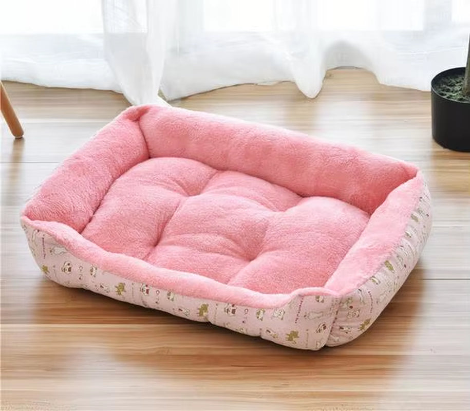 Pet Cat Dog Bed Cozy Square Plush Kennel Puppy Sofa Bed Cushion Pet Product Accessories for Small Medium Animal Doghouse