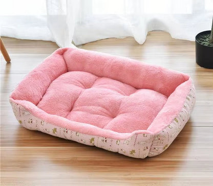 Pet Cat Dog Bed Cozy Square Plush Kennel Puppy Sofa Bed Cushion Pet Product Accessories for Small Medium Animal Doghouse