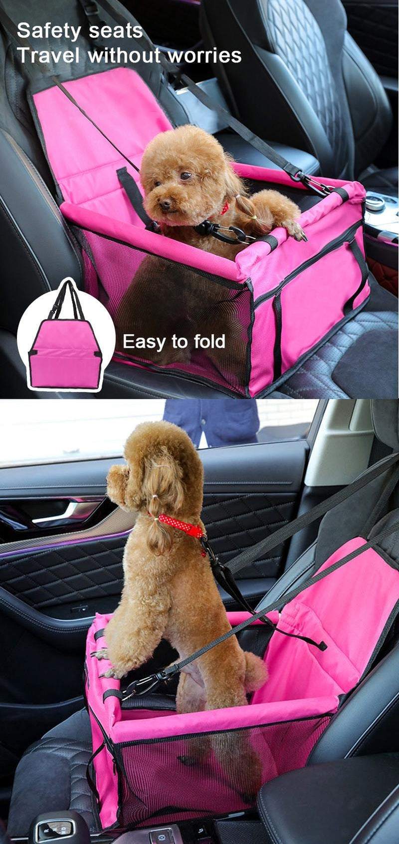Dog Car Seat Cover Folding Hammock Pet Carriers Bag Basket Carrying for Cats