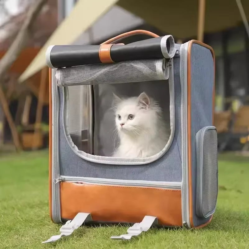 Large Capacity Cat Bag Portable Pet Outdoor Backpack Airflow Design Pet Anti-Escape Foldable Waterproof Material Pet Backpack