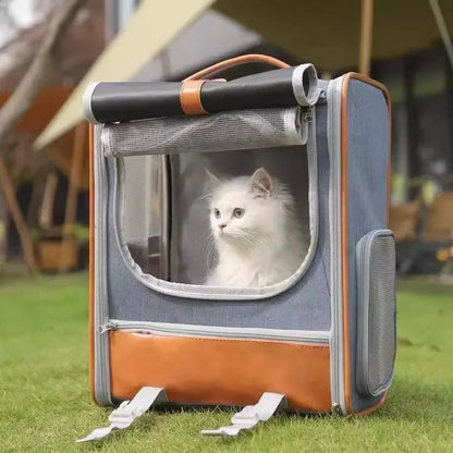 Large Capacity Cat Bag Portable Pet Outdoor Backpack Airflow Design Pet Anti-Escape Foldable Waterproof Material Pet Backpack