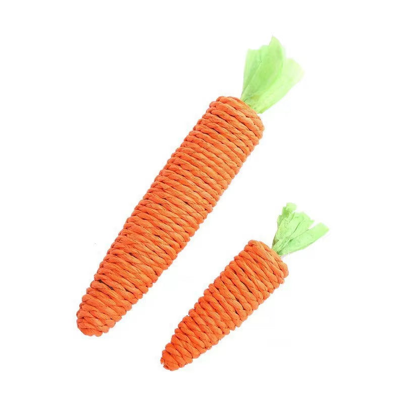 Carrot Shaped Cat Toy Sound Teasing Stick Unboring Molar Bite Resistant Cat Scratch Board Pet Product