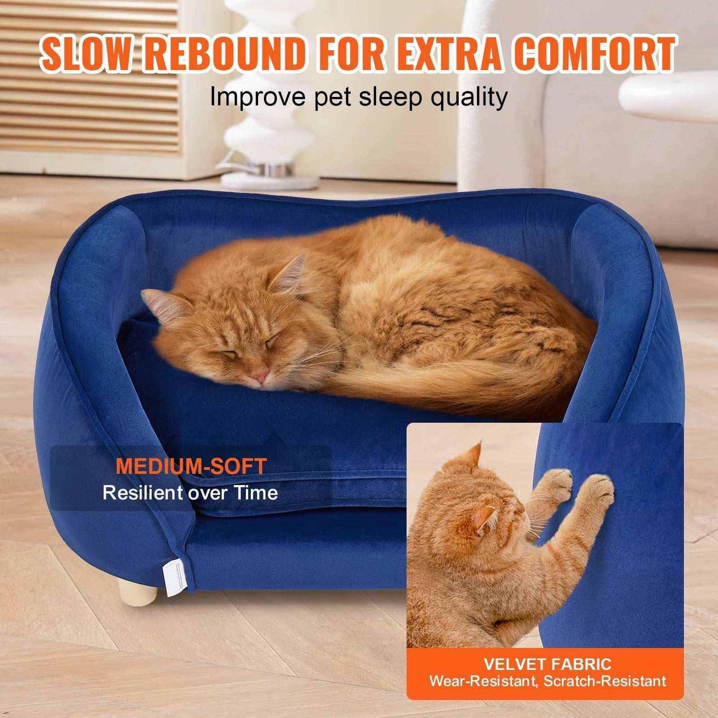 Pet Sofa Dog Couch for Medium-Sized Dogs and Cats Soft Velvety Dog Sofa Bed for Living Room Bedroom Pet Store or Clinic