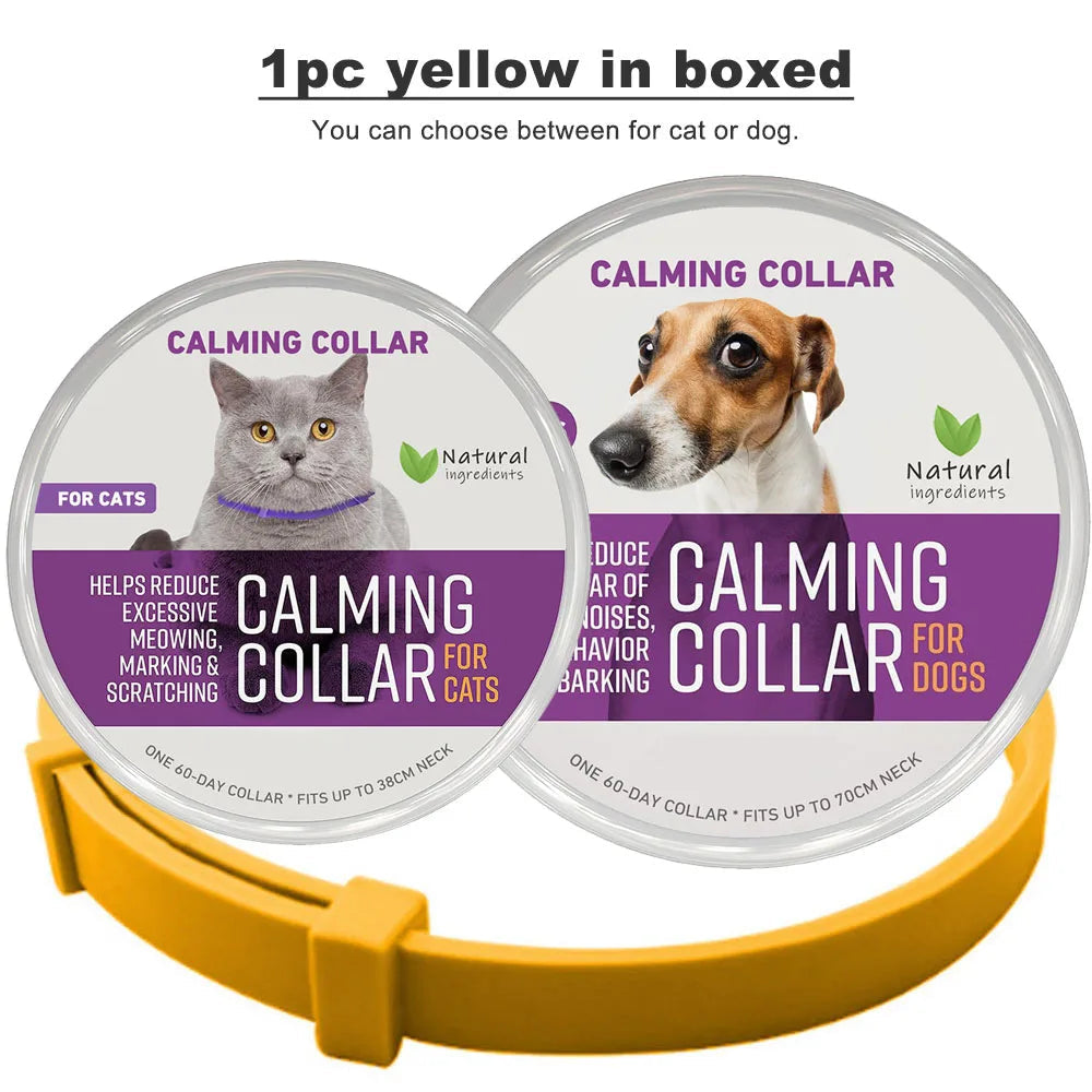 Dog Cat Calming Collar Neck Strap Plastic Cat Soothing Collar Adjustable Relieve Anxiety Remove Restlessness Pet Calming Product