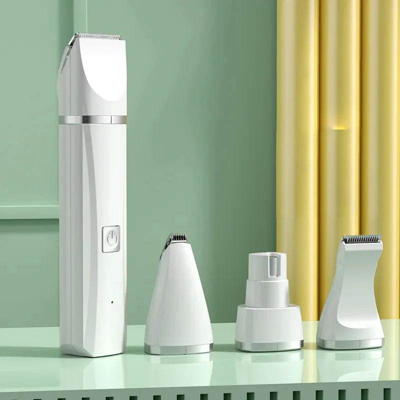 4 4-in-1 Electric Pet Grooming Kitin 1 Electric Pet Grooming Kit - Hair Trimmer, Clippers, Nail Grinder for Cats & Dogs