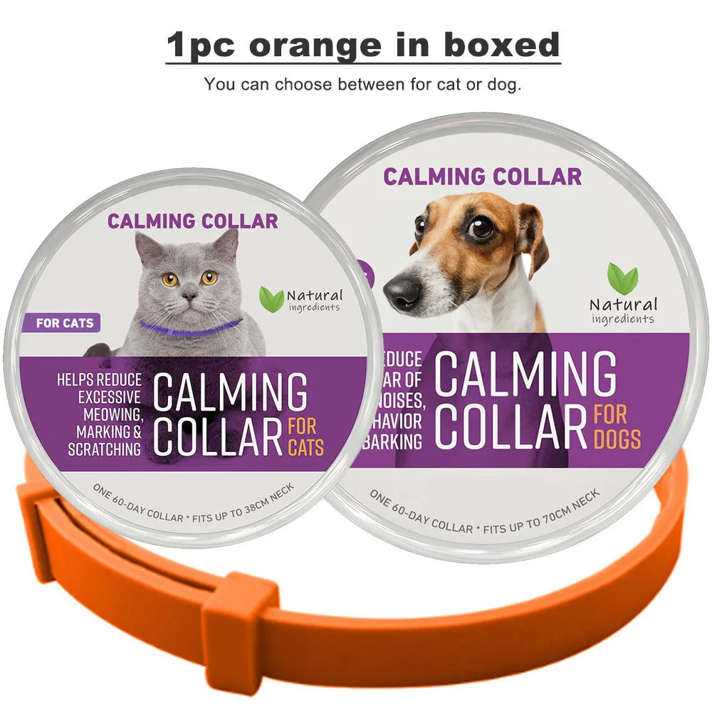 Dog Cat Calming Collar Neck Strap Plastic Cat Soothing Collar Adjustable Relieve Anxiety Remove Restlessness Pet Calming Product
