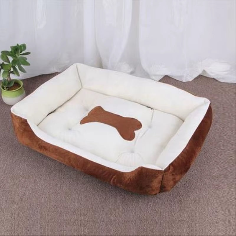 Pet Cat Dog Bed Cozy Square Plush Kennel Puppy Sofa Bed Cushion Pet Product Accessories for Small Medium Animal Doghouse