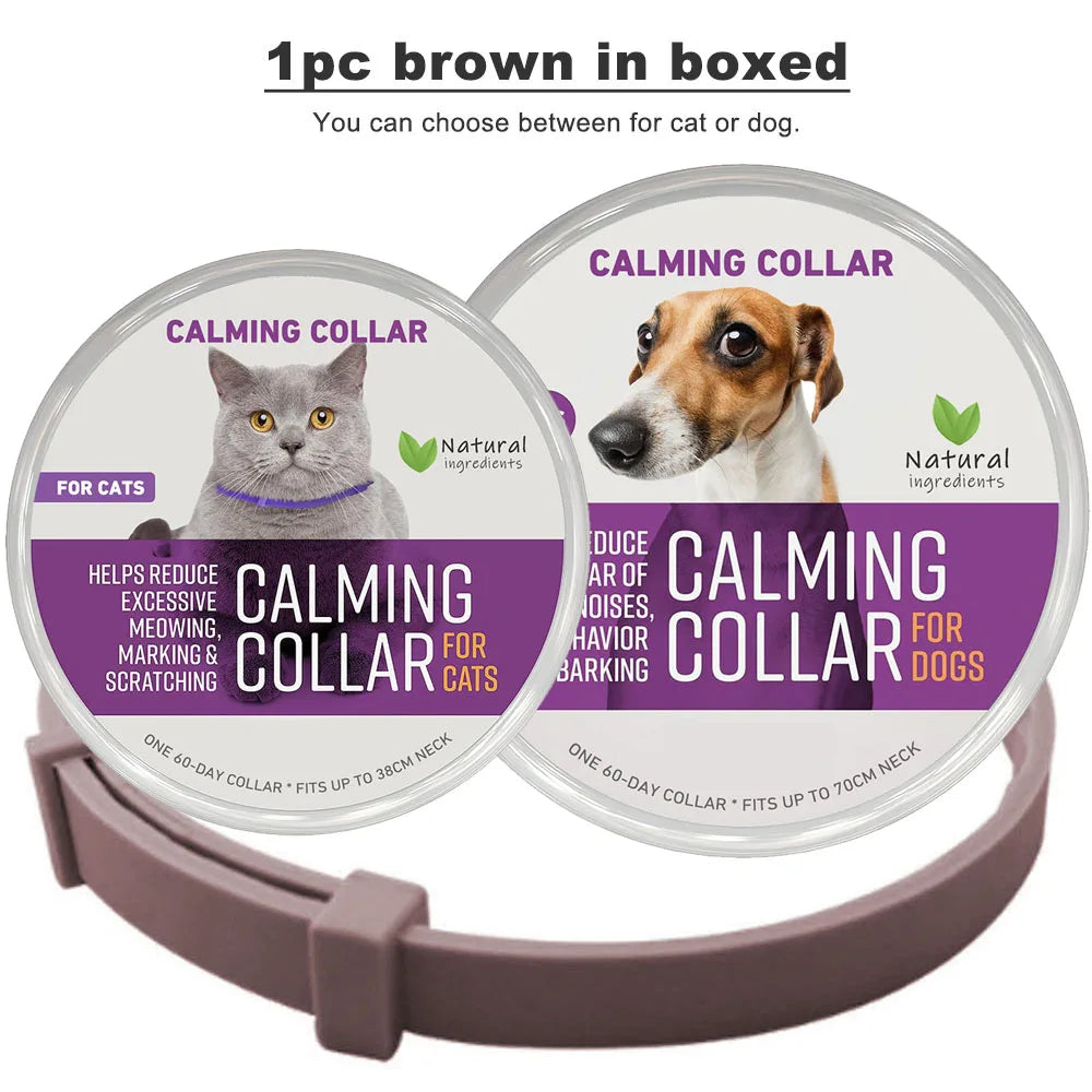 Dog Cat Calming Collar Neck Strap Plastic Cat Soothing Collar Adjustable Relieve Anxiety Remove Restlessness Pet Calming Product
